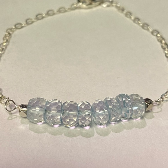 Sterling silver Aquamarine bracelet - Picture 3 of 4